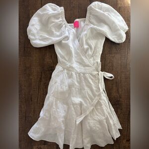 Linen white Lilly Pulitzer Wrap Dress